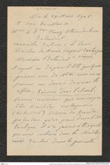 Nachlass Franz Steindachner, Brief von Gal Frères ("Gebrüder Gal") an Franz Steindachner (29.03.1909), Inv.Nr. 149.08, Seite 1